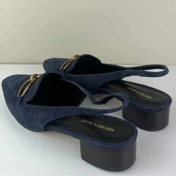 VERONICA BEARD BLUE SUEDE SLINGBACK SANDALS - Picture 6 of 11